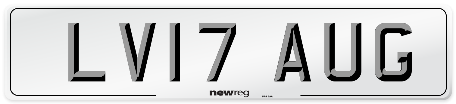 LV17 AUG Number Plate from New Reg
